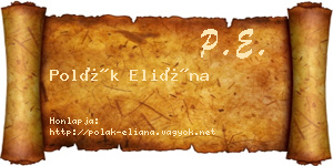Polák Eliána névjegykártya